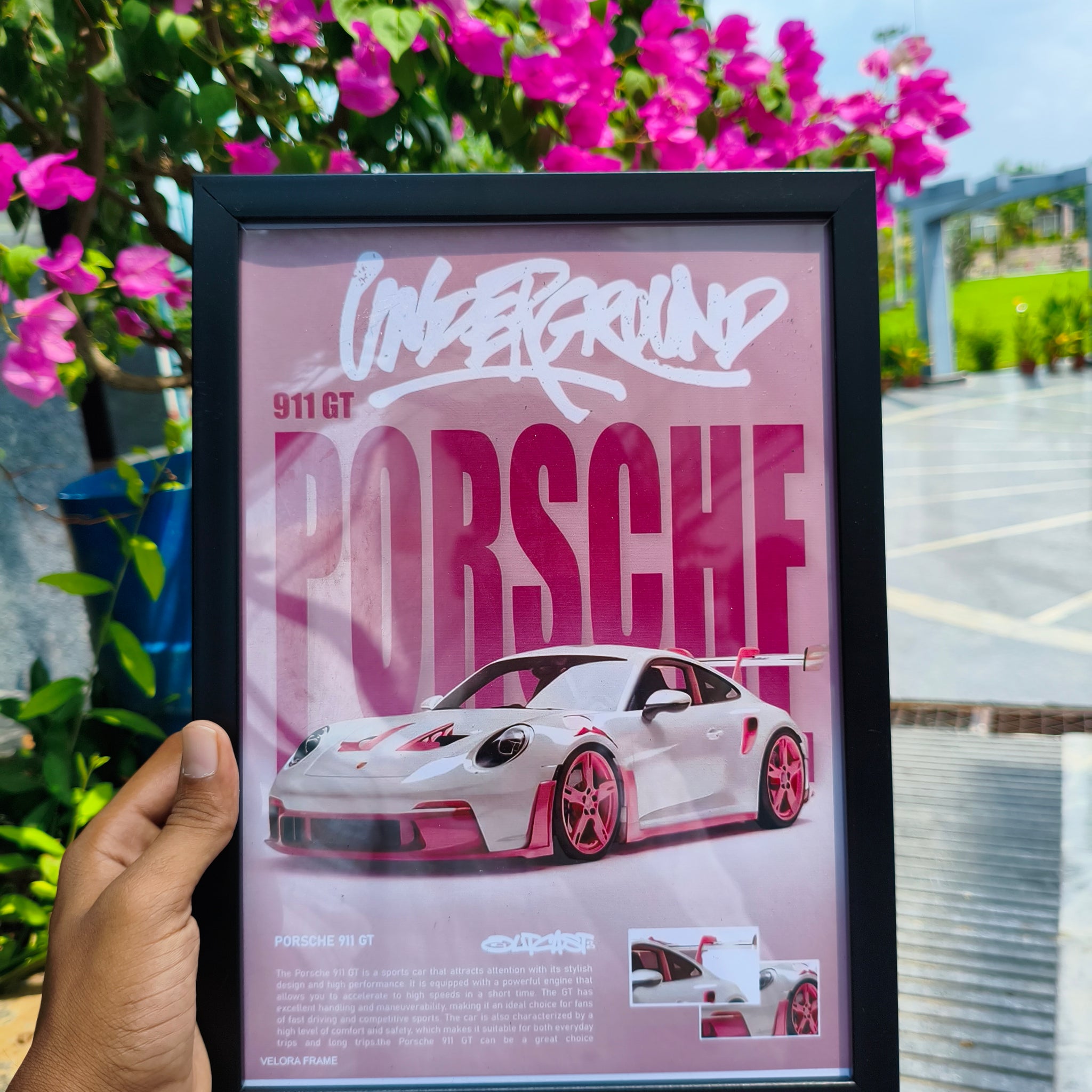 Porche 911 gt a4 size premium wall frame