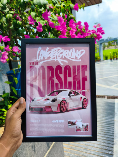 Porche 911 gt a4 size premium wall frame