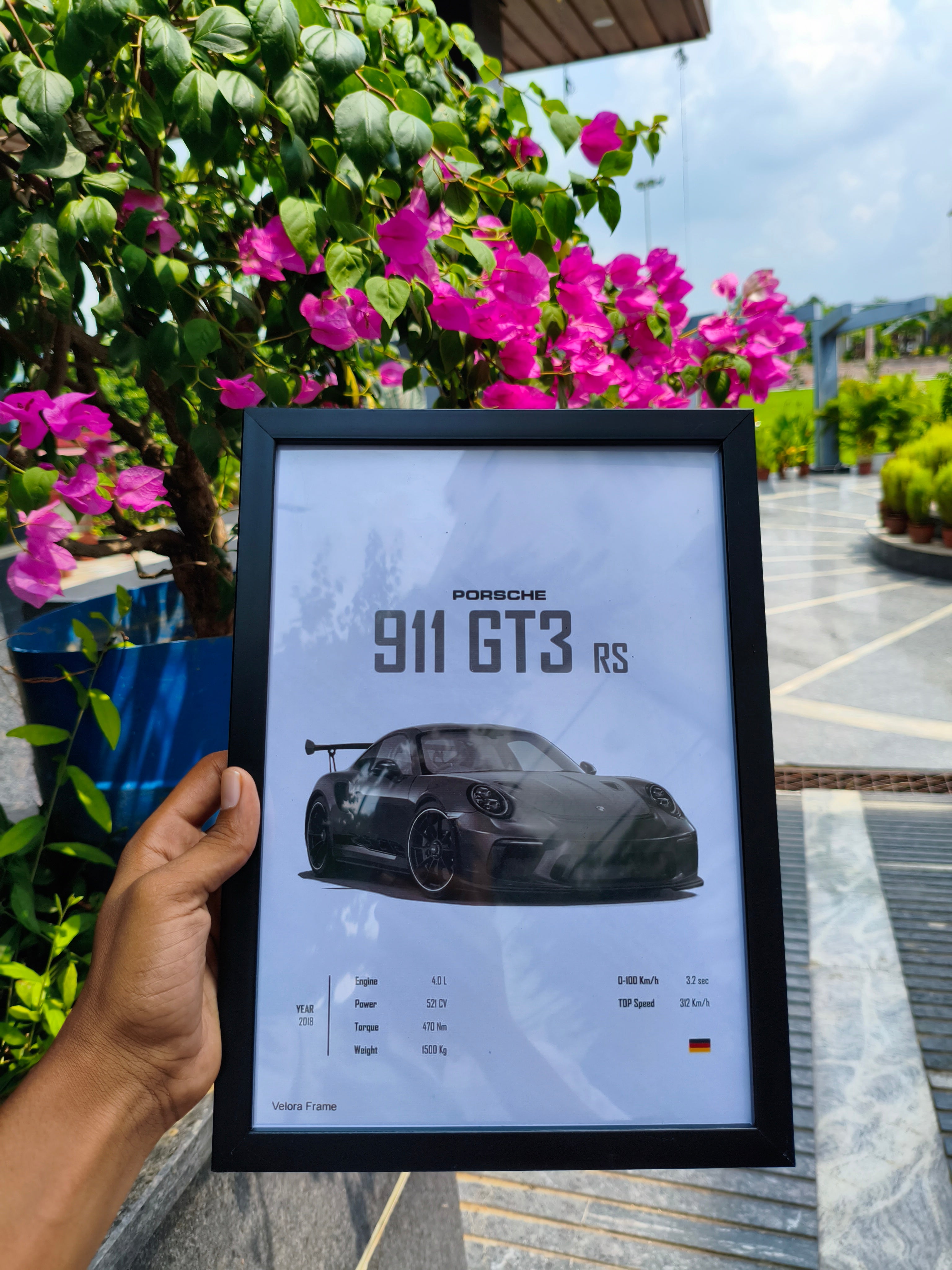 Porche 911 GT3rs primium a4 size wall frame