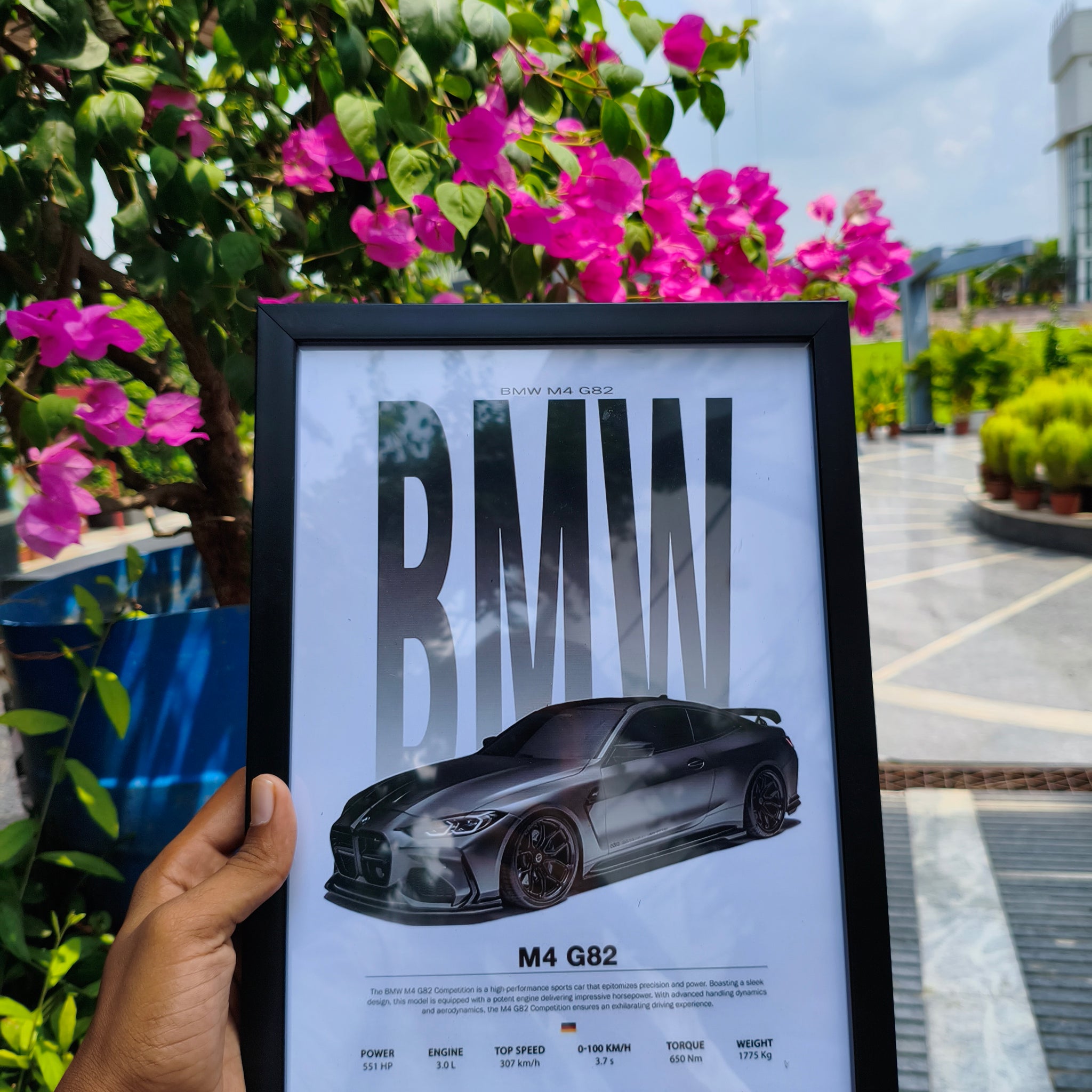 BMW M4 G82 Premium Wall Frame a4 size