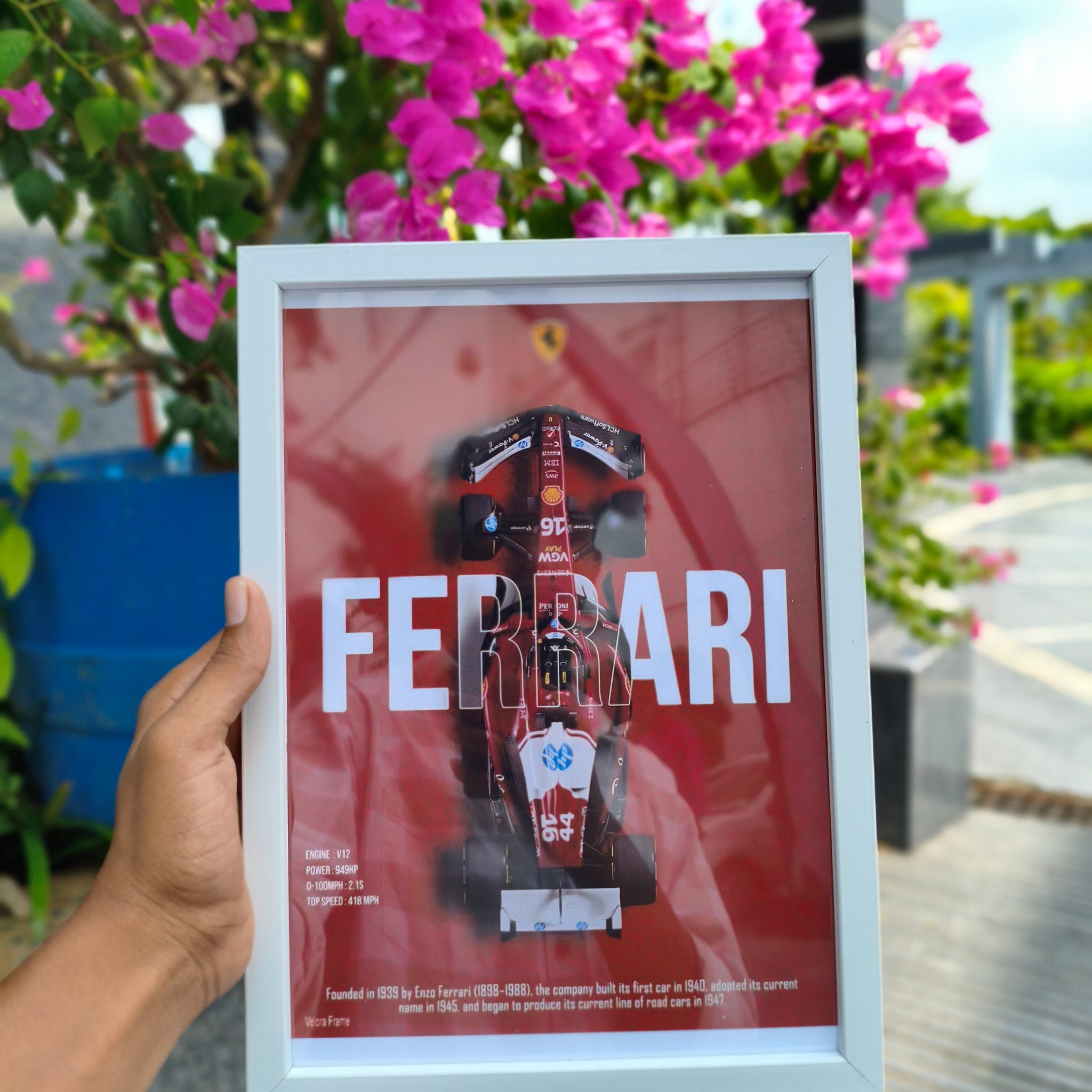 Ferrari F1 Racing Car premium Frame a4 size