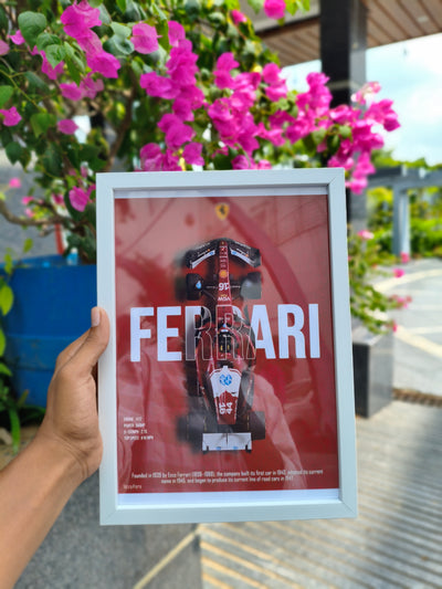 Ferrari F1 Racing Car premium Frame a4 size
