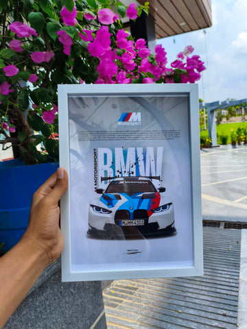 BMW m4 gt3 primium a4 size wall frame