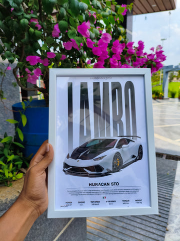 Lamborghini Huracan STO frame a4 size