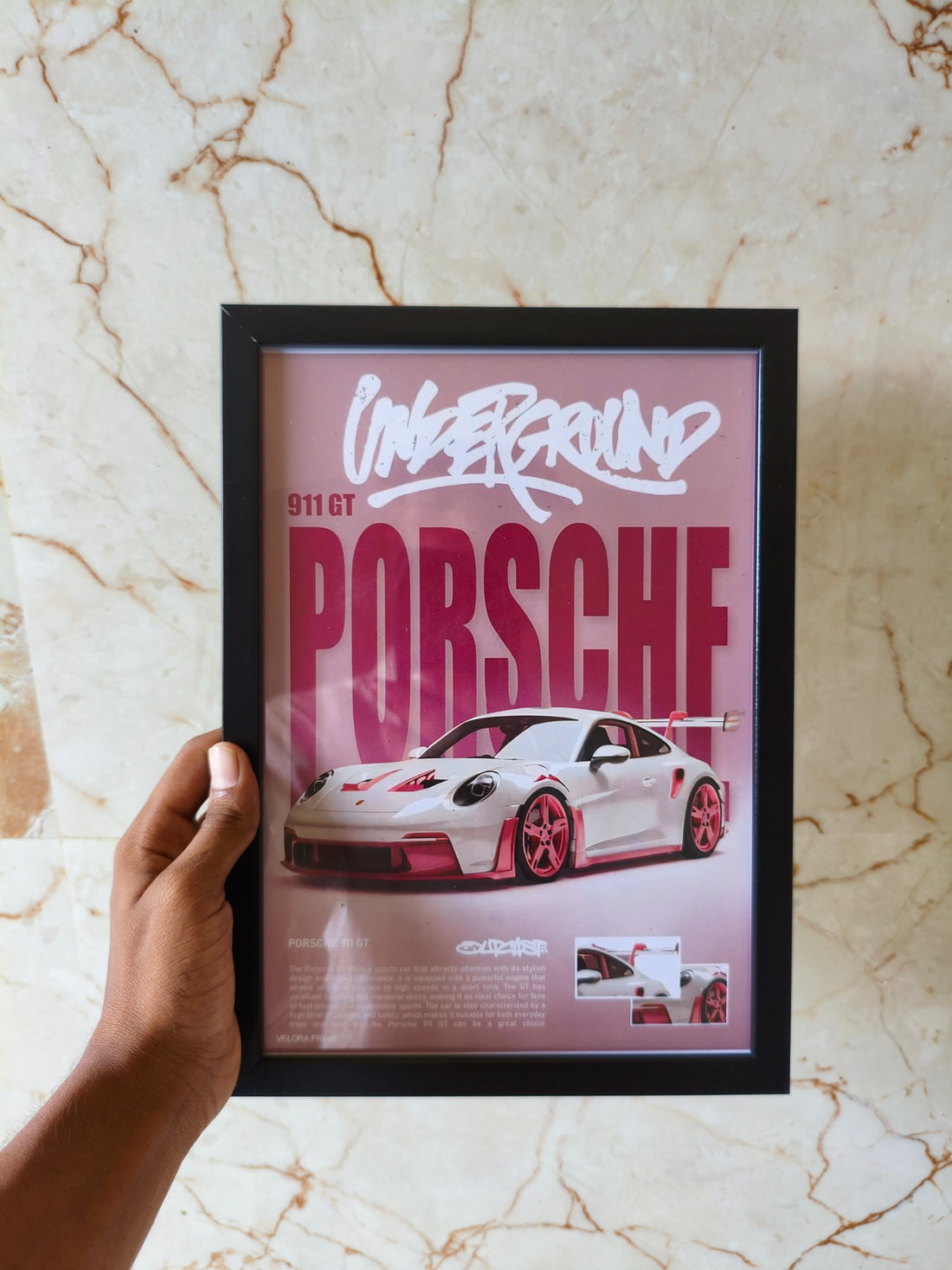 Porche 911 gt a4 size premium wall frame