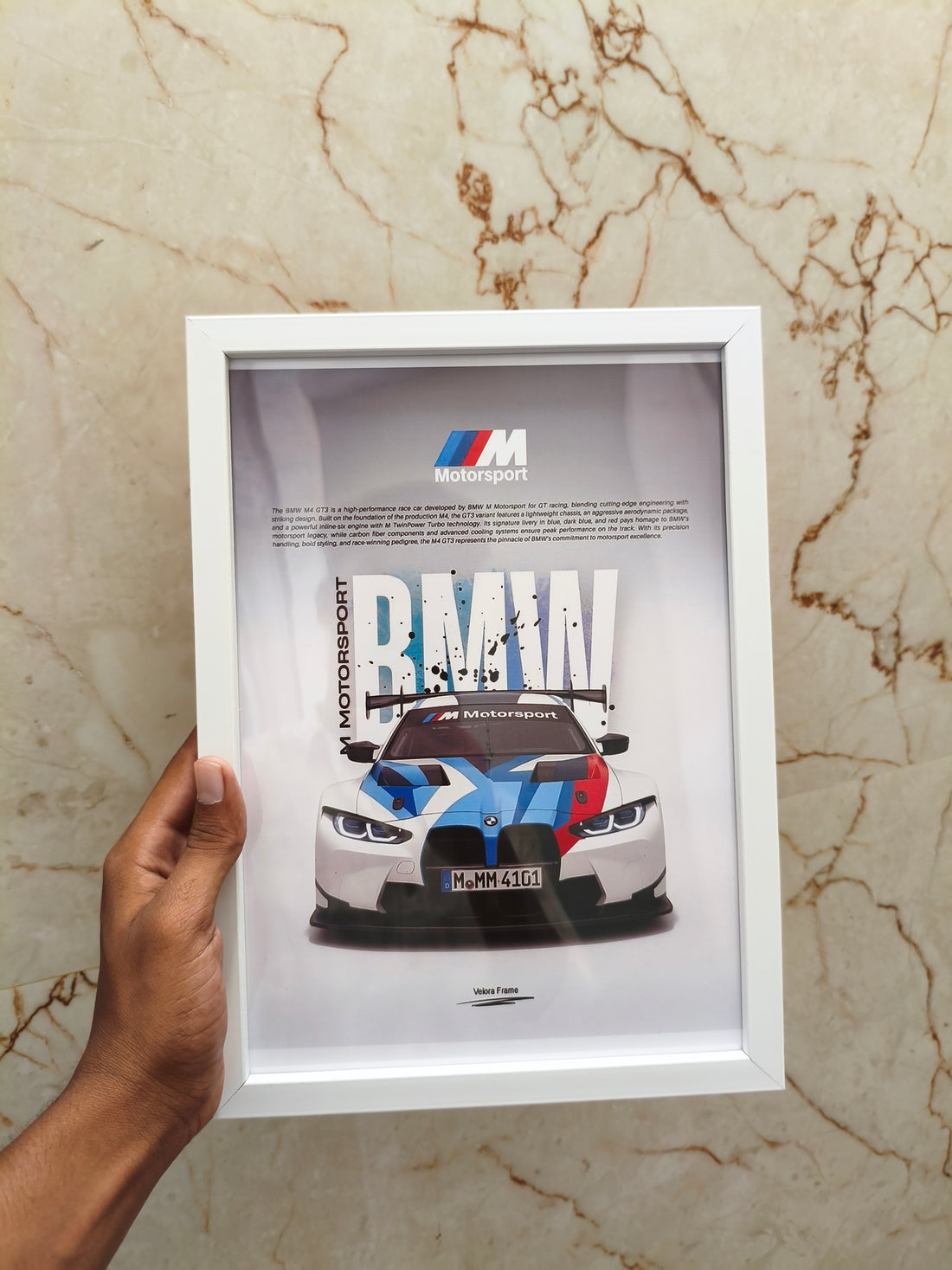 BMW m4 gt3 primium a4 size wall frame