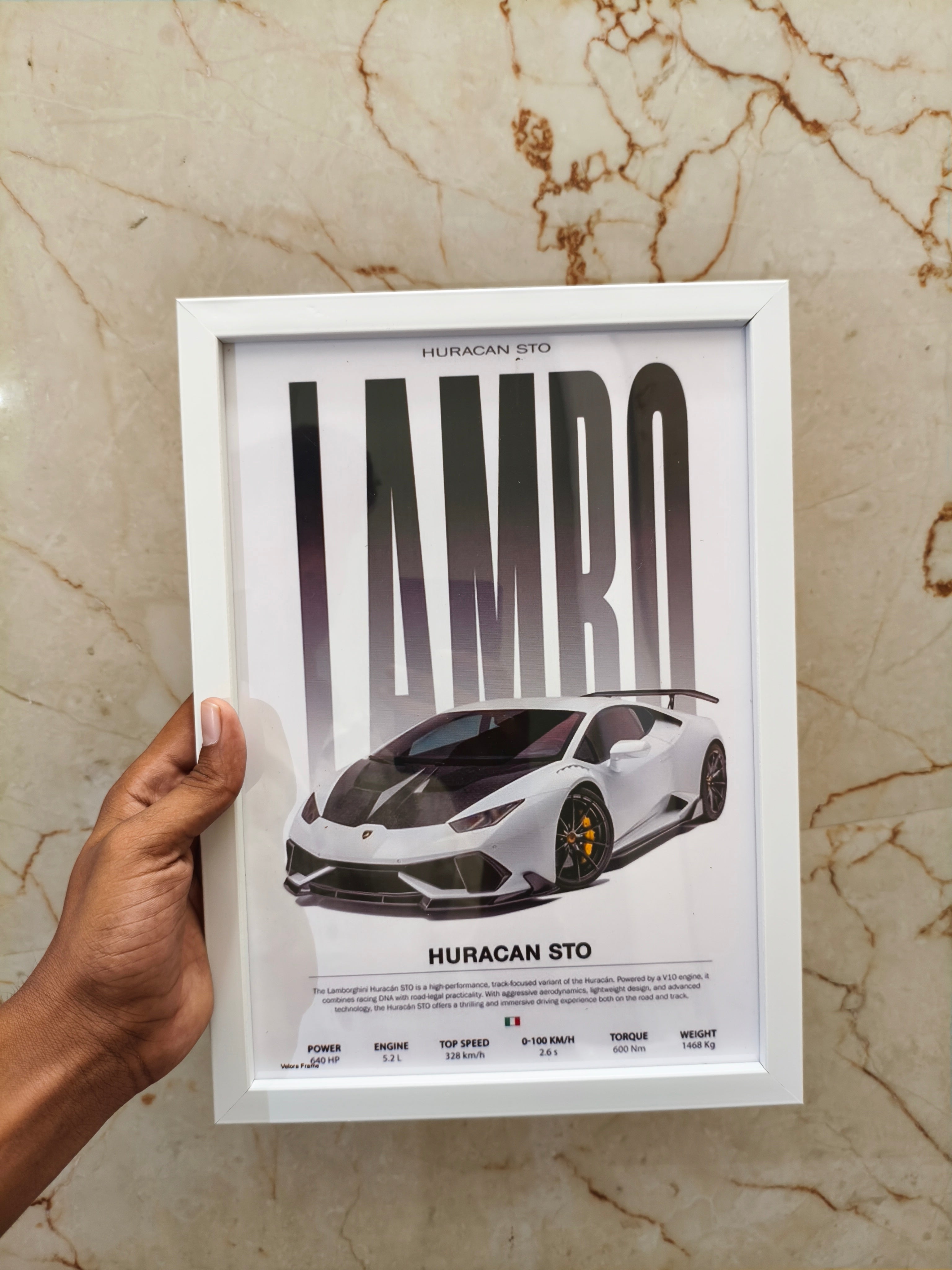 Lamborghini Huracan STO frame a4 size