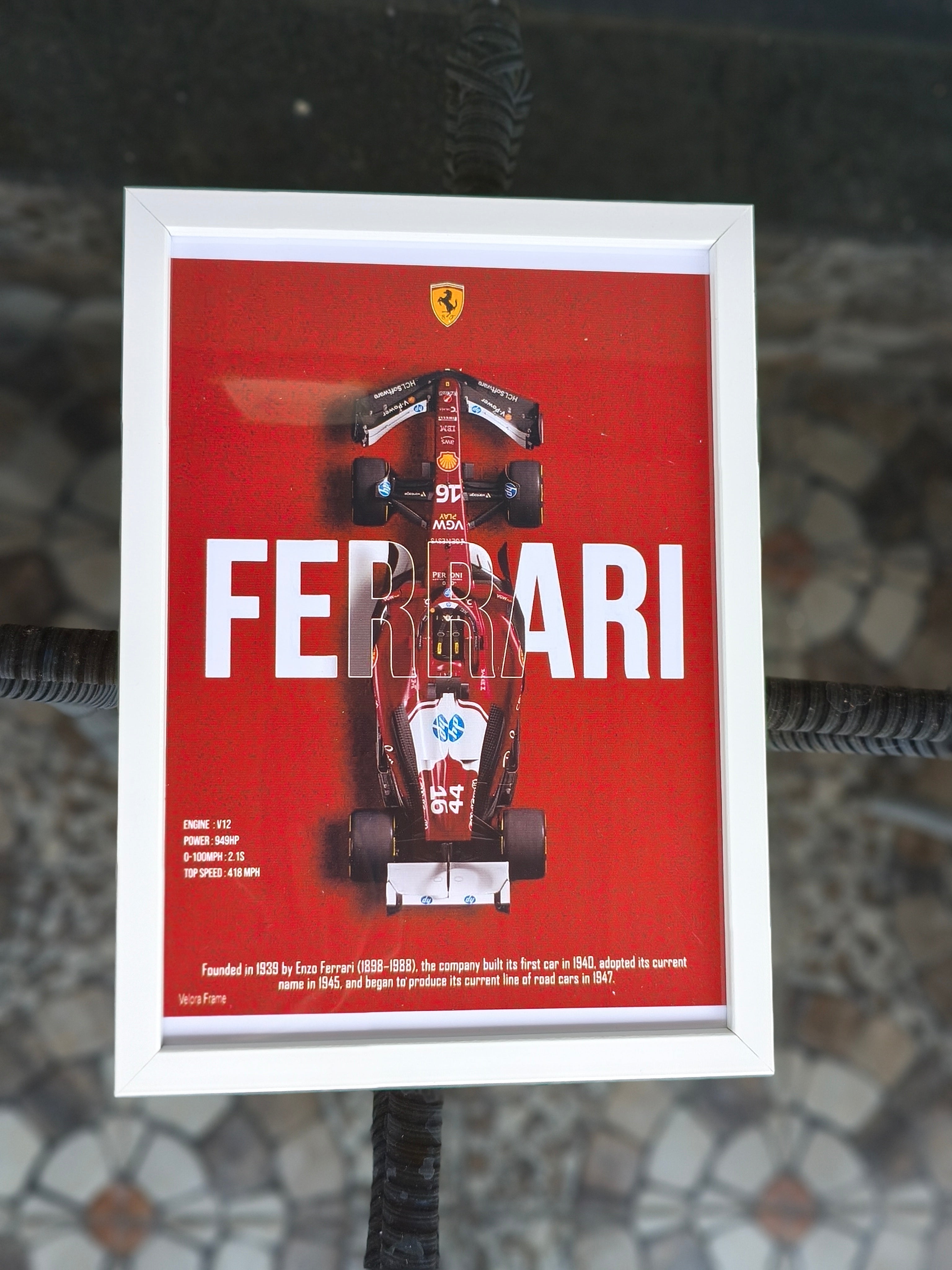 Ferrari F1 Racing Car premium Frame a4 size