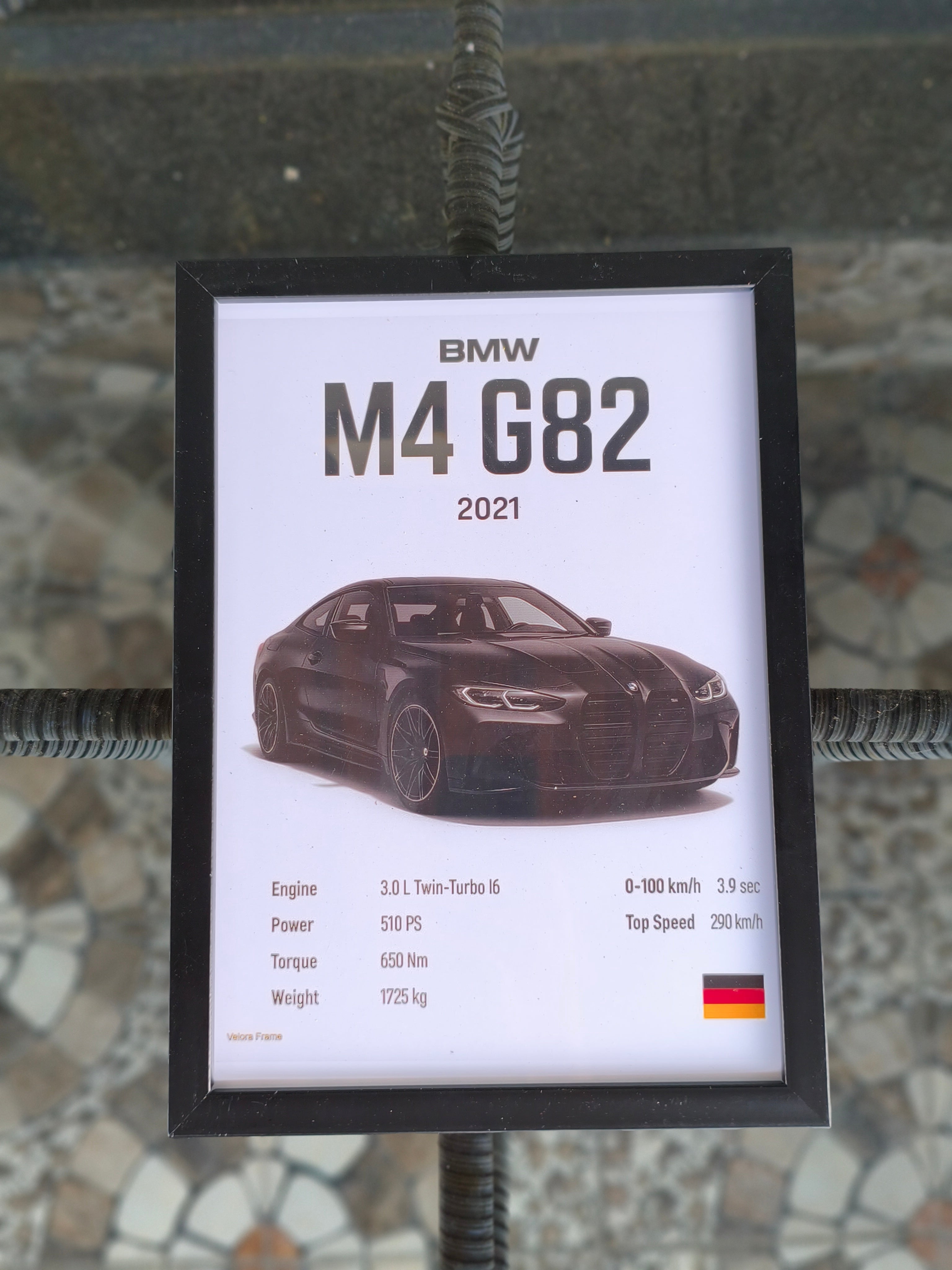 BMW M4 G82 A4 SIZE WALL FRAME