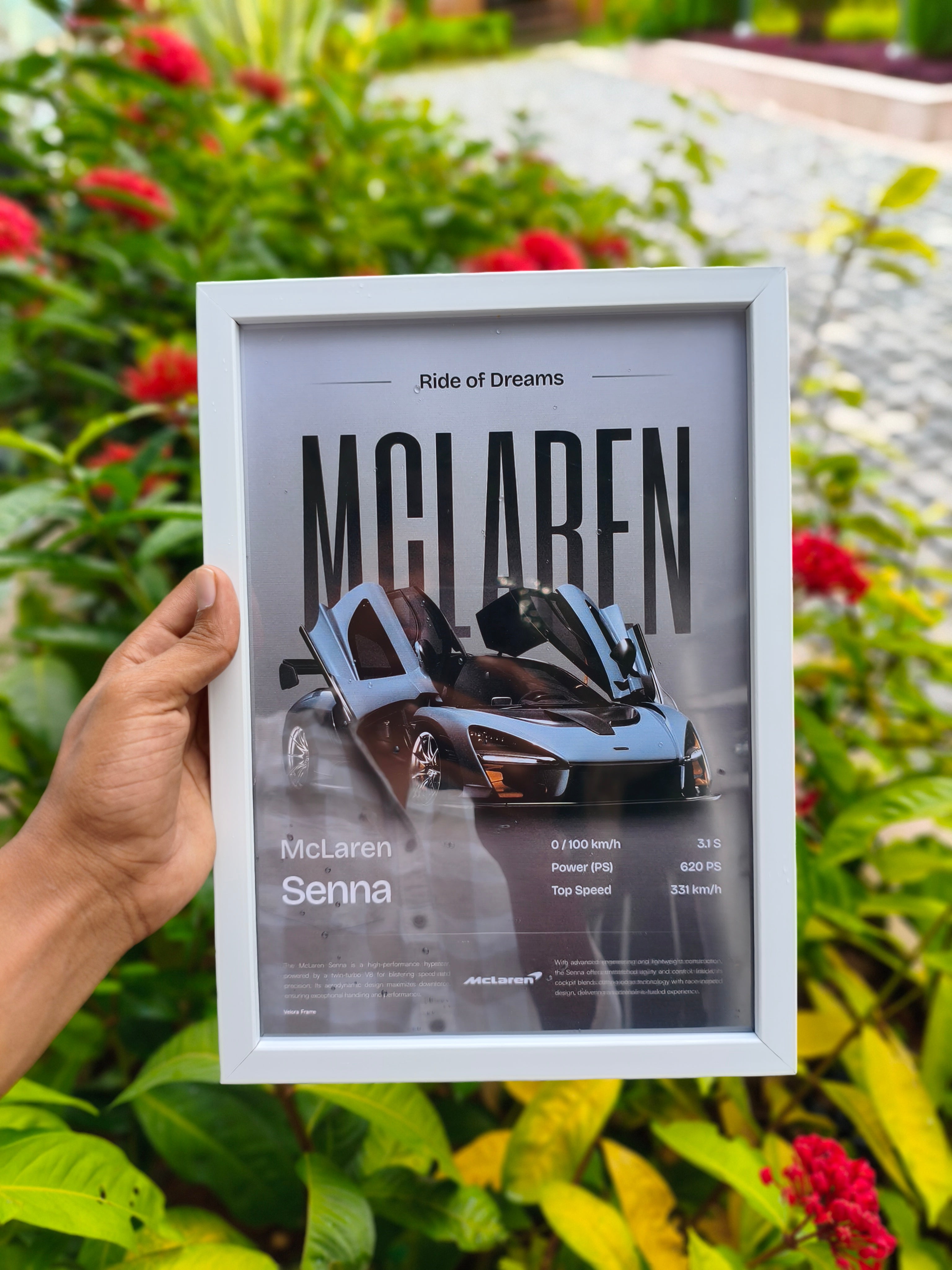 McLaren senna primium a4 size wall frame