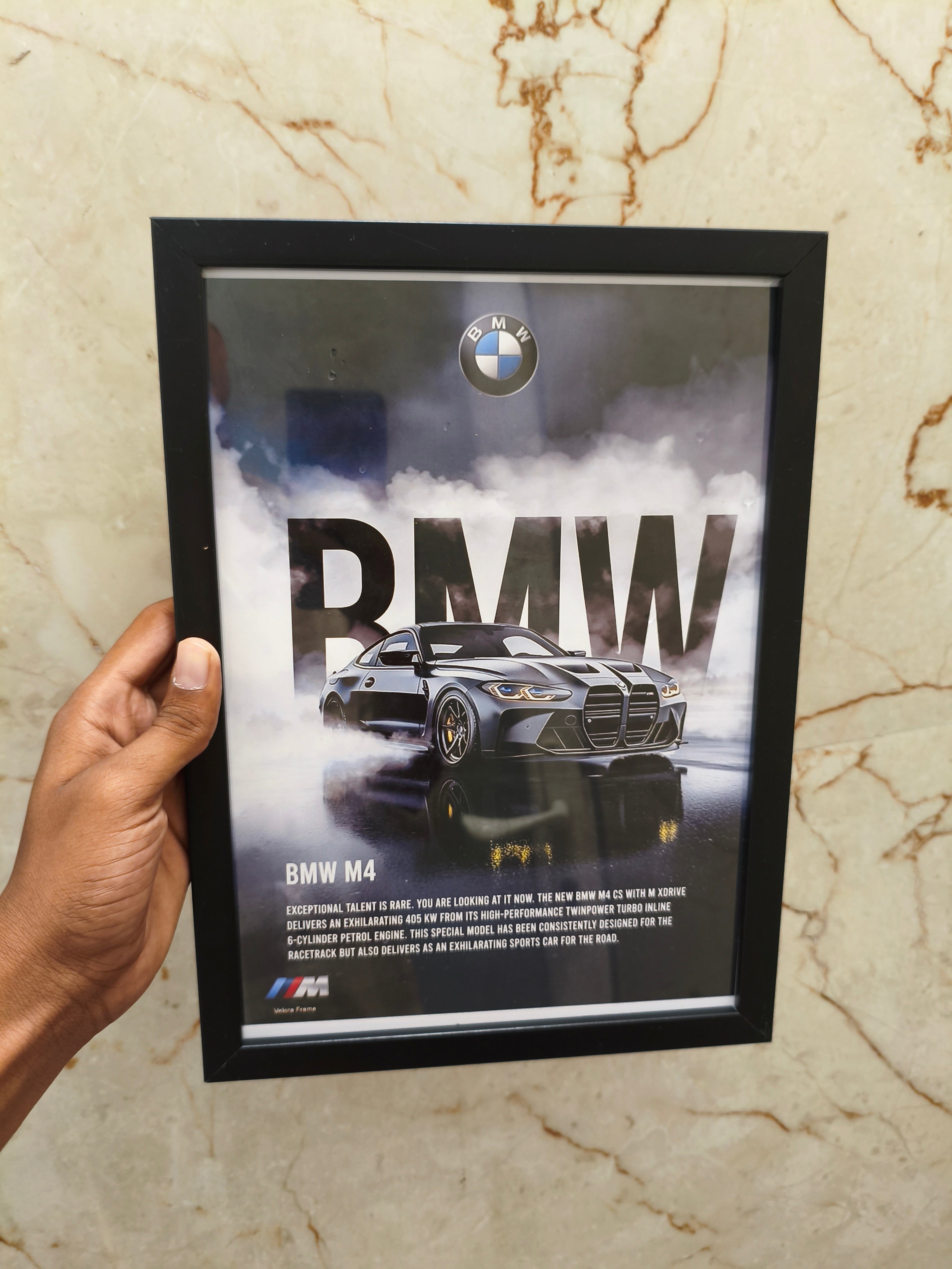 BMW m4 primium wall frame a4 size