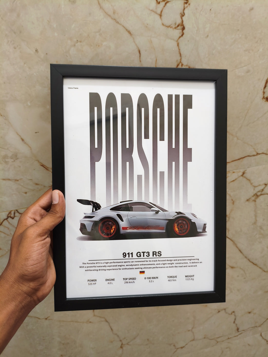 PORSCHE 911 GT3 RS PREMIUM FRAME A4 SIZE