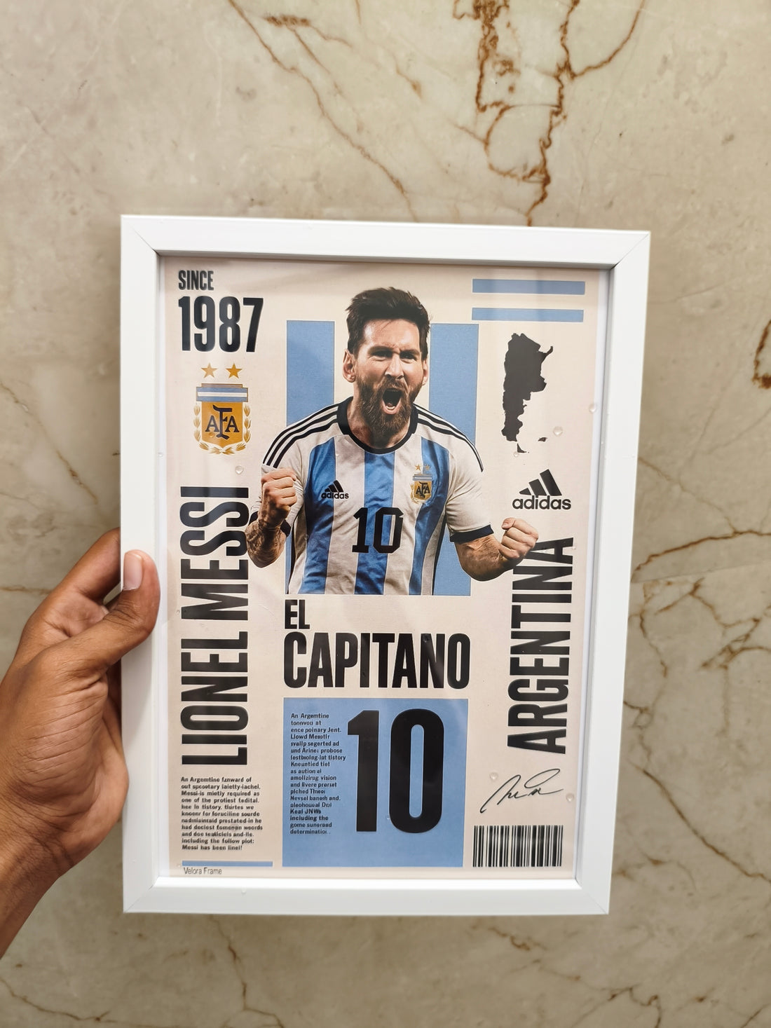 Lionel Messi primium frame a4 size