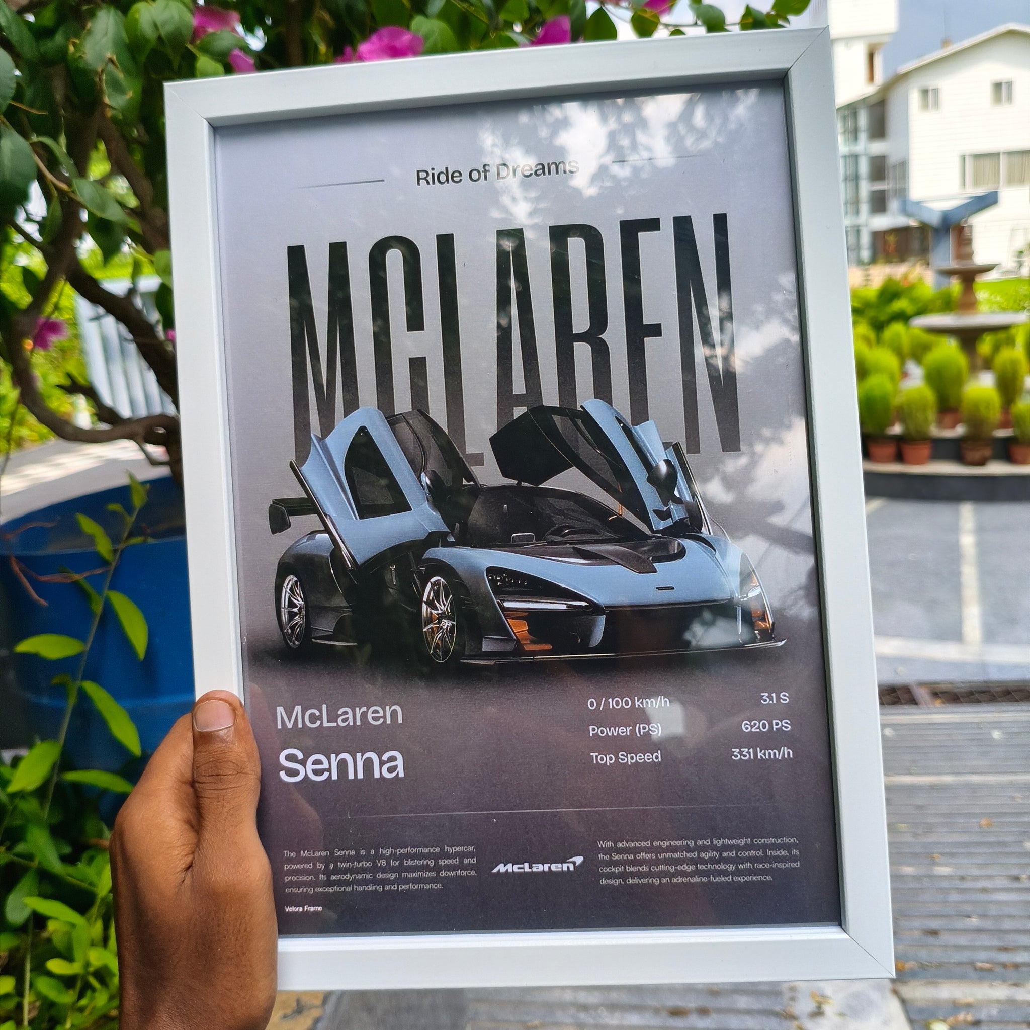 McLaren senna primium a4 size wall frame