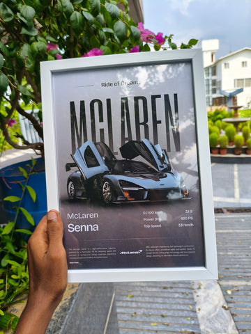 McLaren senna primium a4 size wall frame