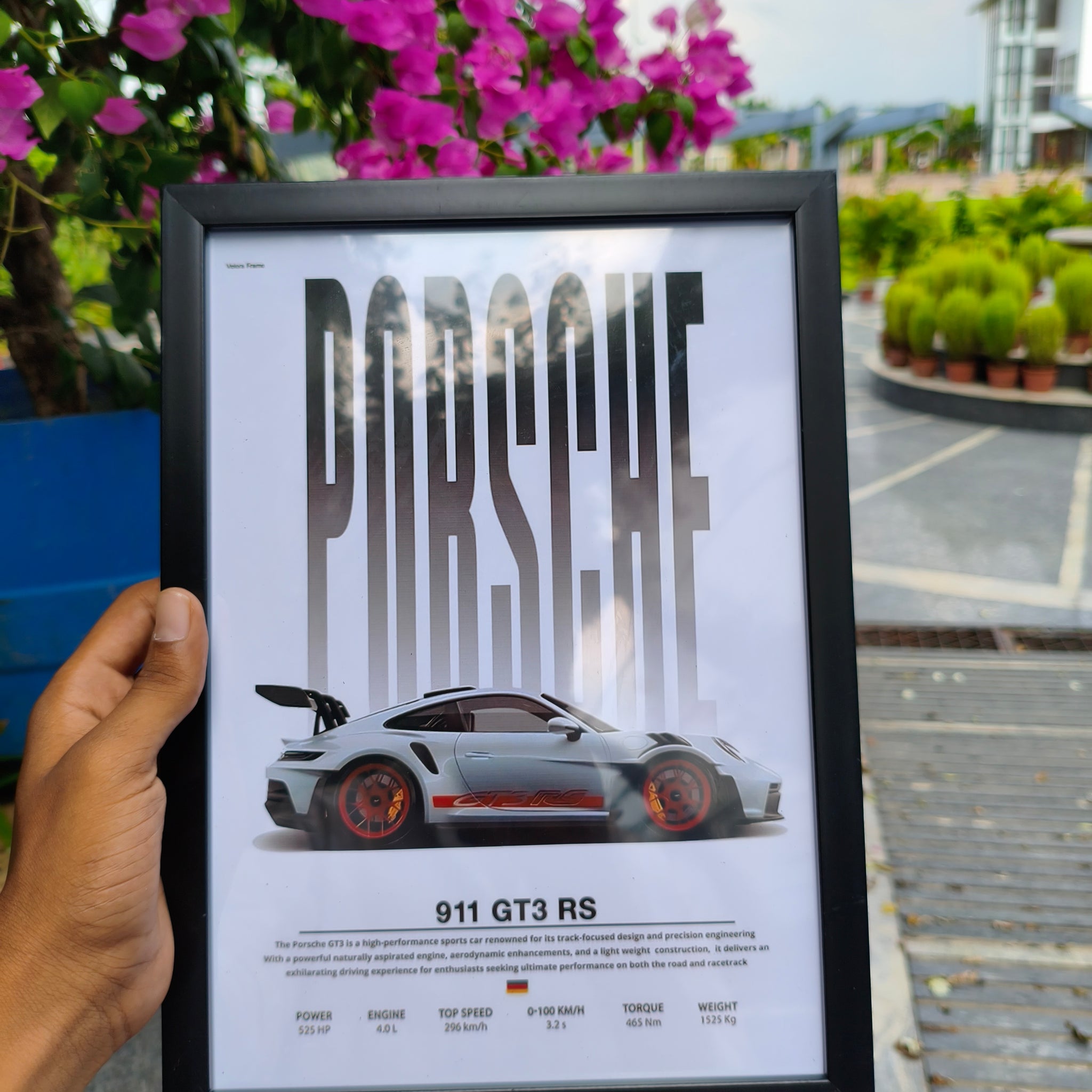 PORSCHE 911 GT3 RS PREMIUM FRAME A4 SIZE