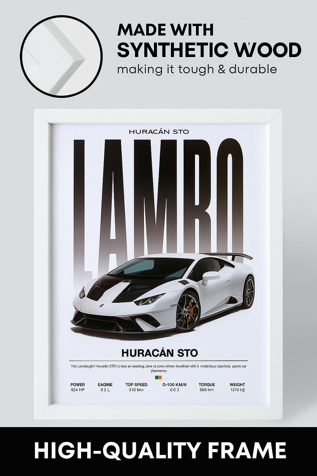 Lamborghini Huracan STO frame a4 size