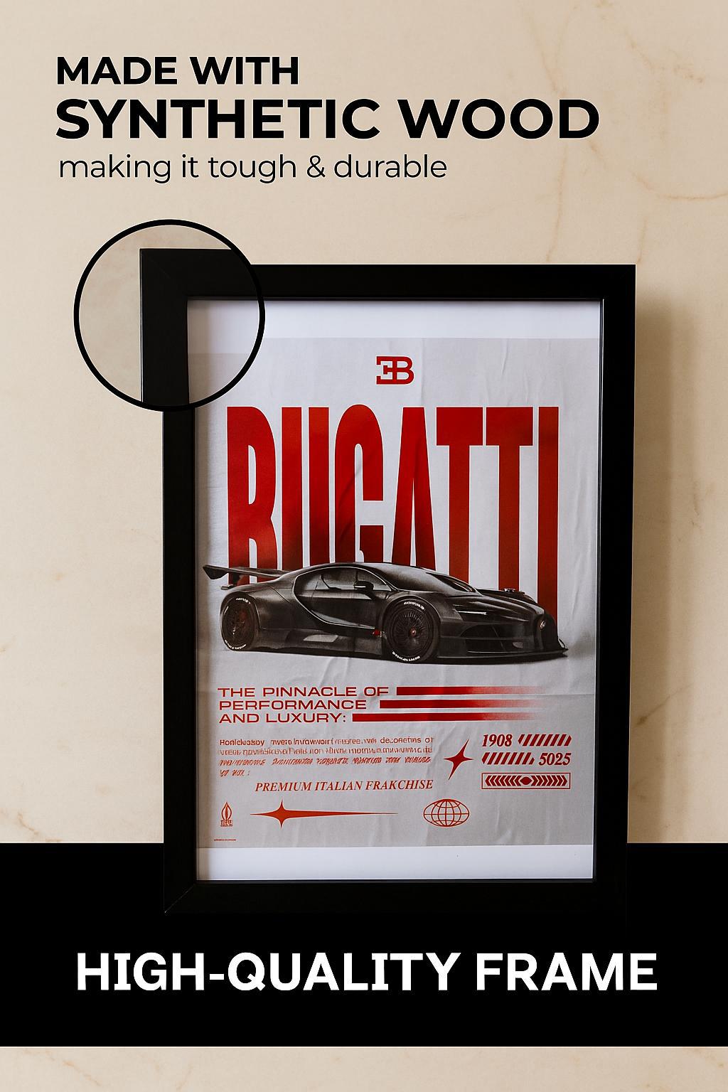 Bugatti Chiron hypercar frame a4 size