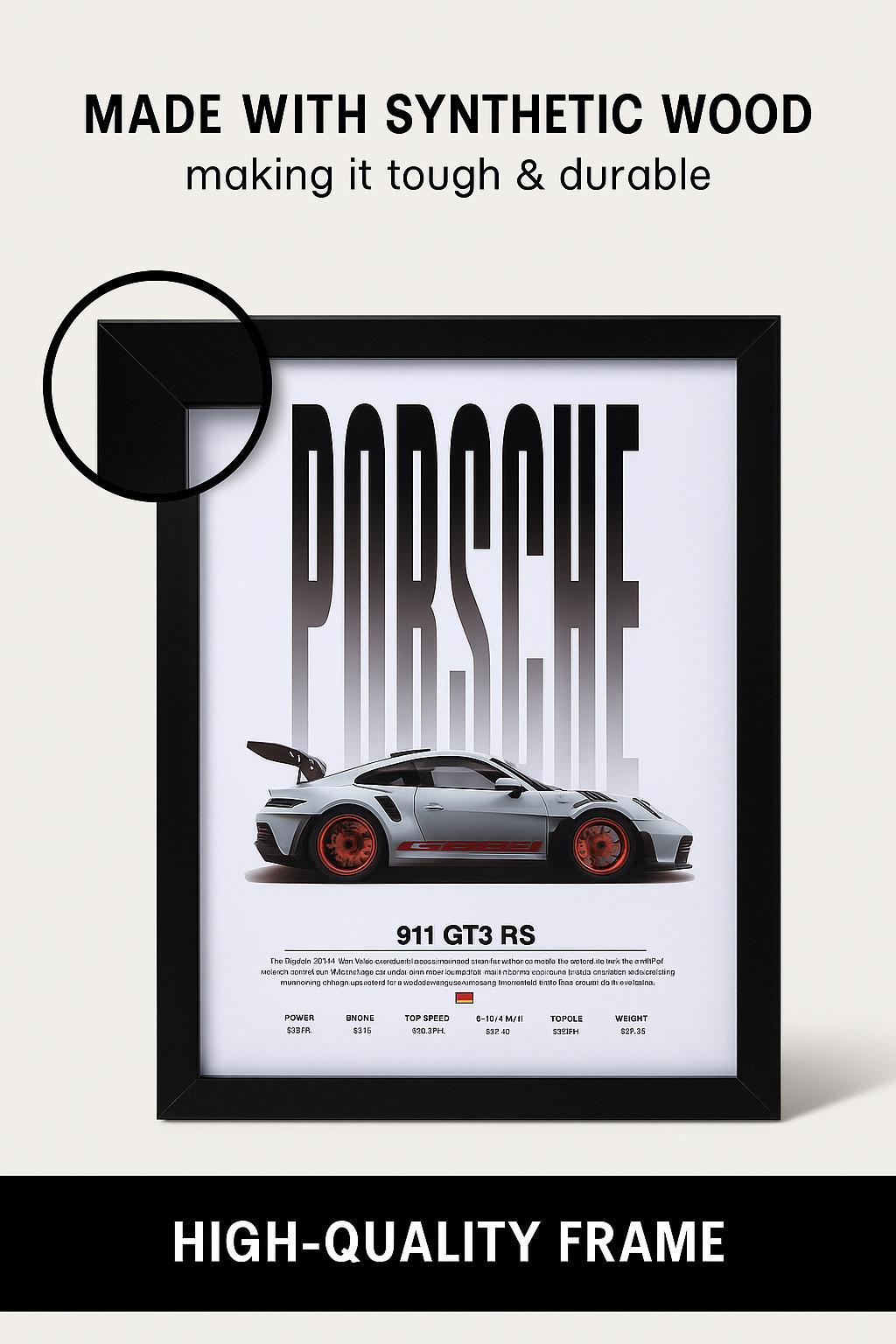 PORSCHE 911 GT3 RS PREMIUM FRAME A4 SIZE