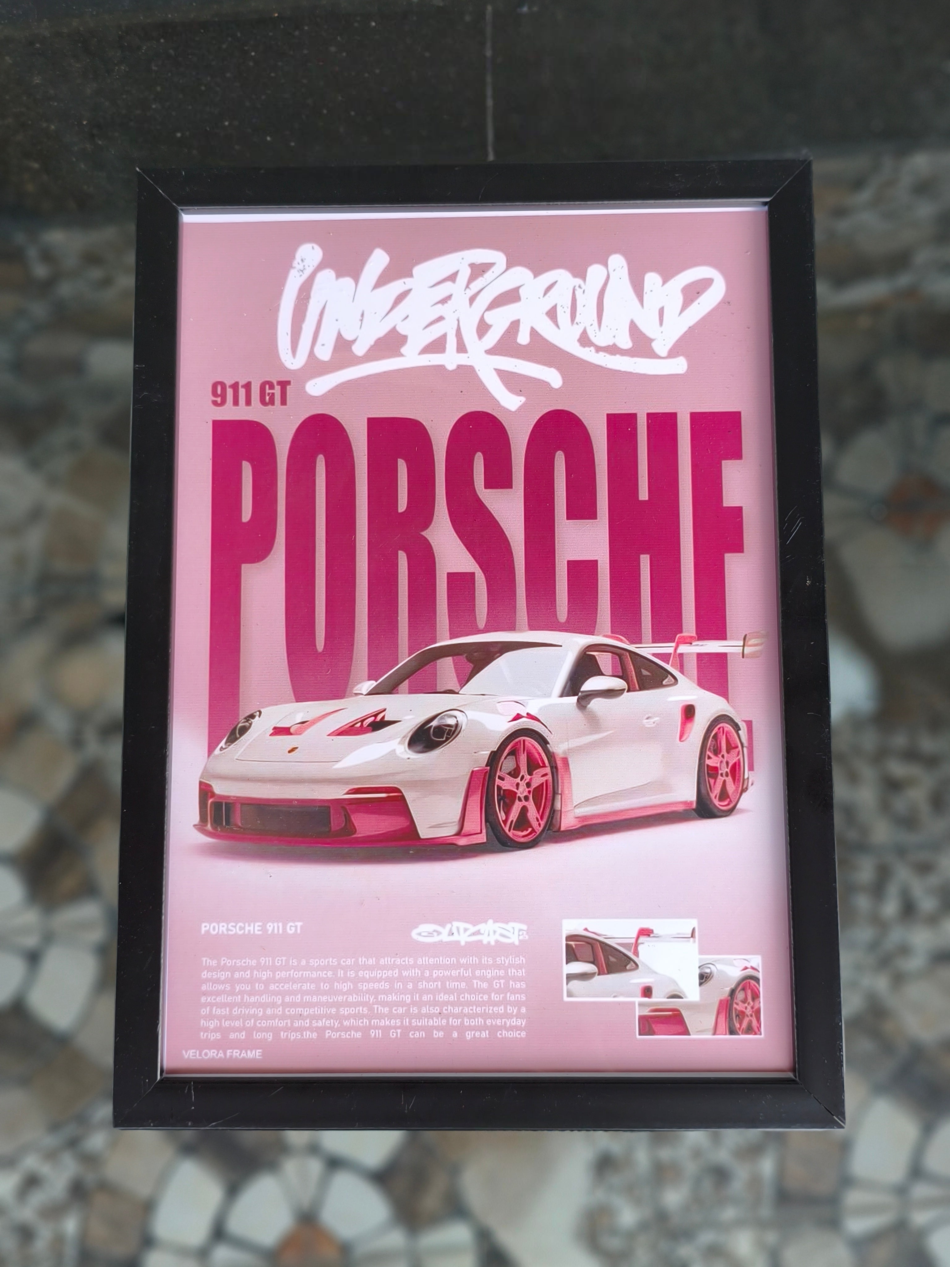 Porche 911 gt a4 size premium wall frame