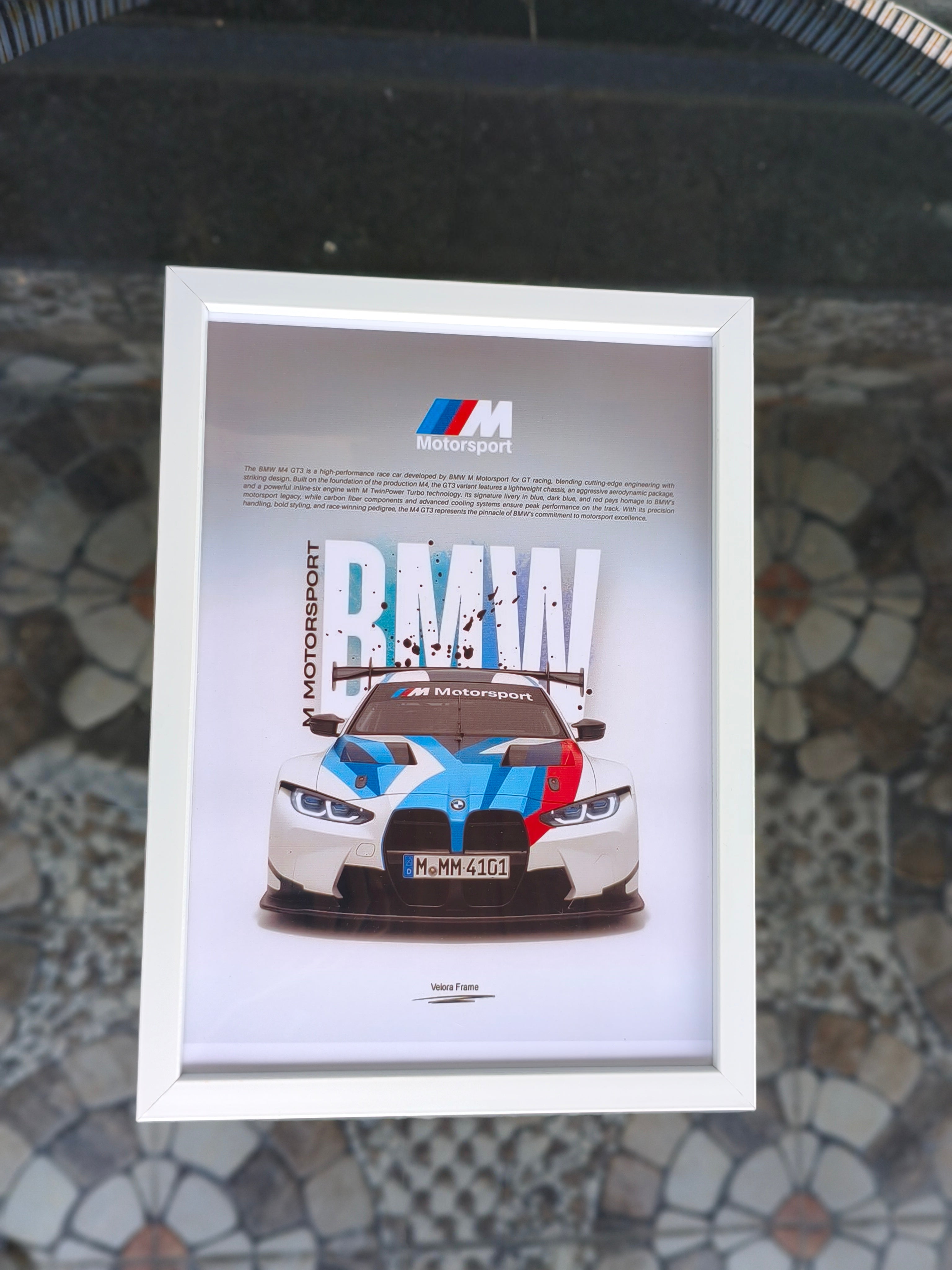 BMW m4 gt3 primium a4 size wall frame