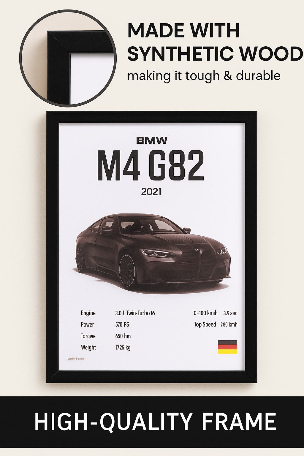 BMW M4 G82 A4 SIZE WALL FRAME